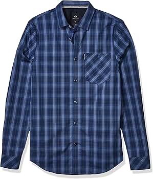7/13まで限定 ancellm CHECK PULL OVER SHIRT Amazon.com: A|X Armani Exchange Men's Long Sleeve Checkered